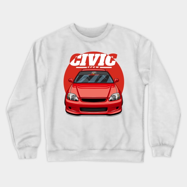 Civic Crew (red) Crewneck Sweatshirt by Rezall Revolution